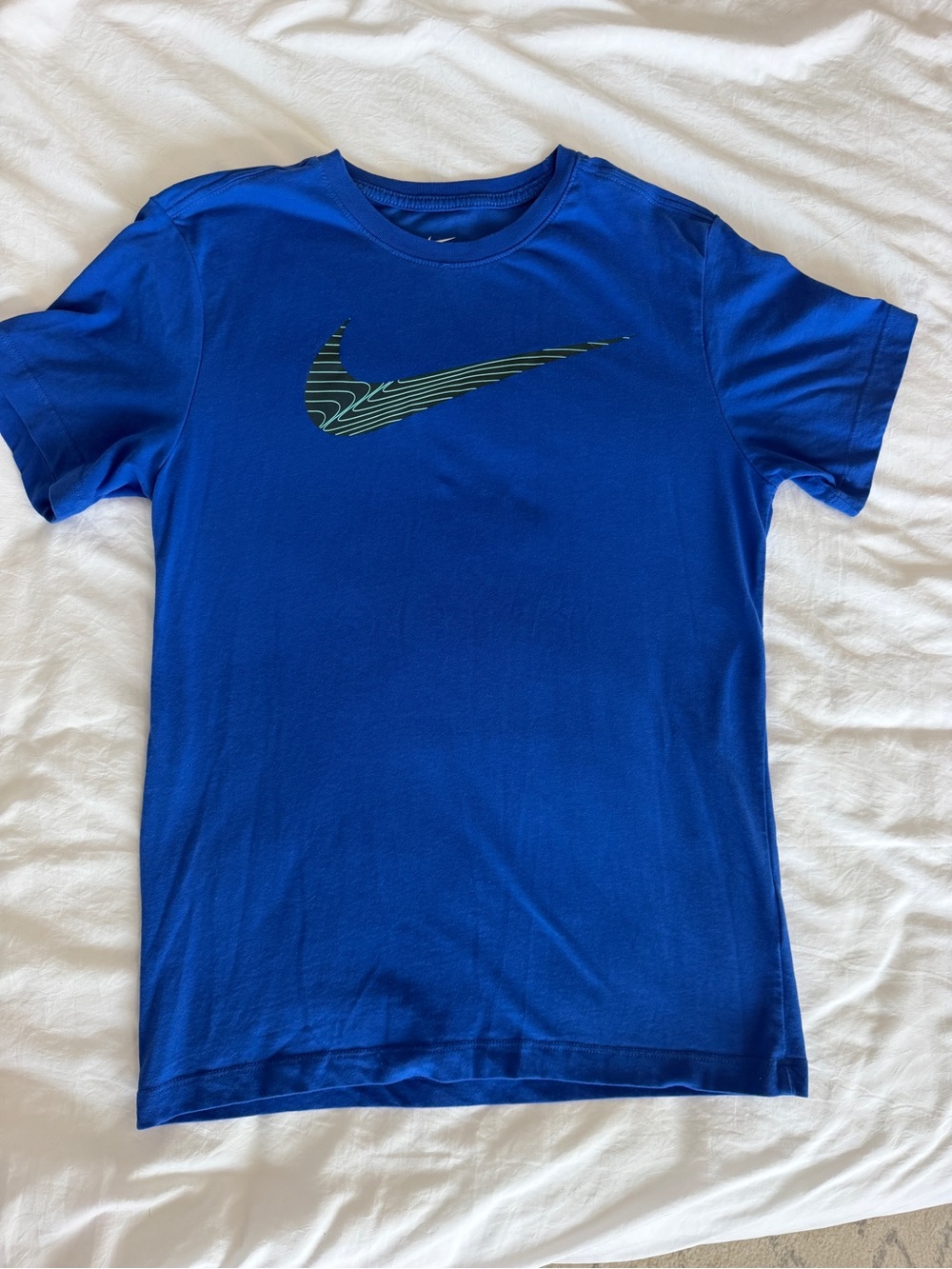 Nike Dri-FIT The Nike Tee Men’s Small Blue Graphic Swoosh T-Shirt